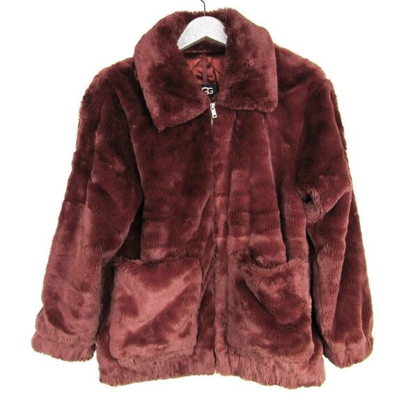 UGG WOMEN’S KIANNA FAUX FUR JACKET IN COLA BROWN